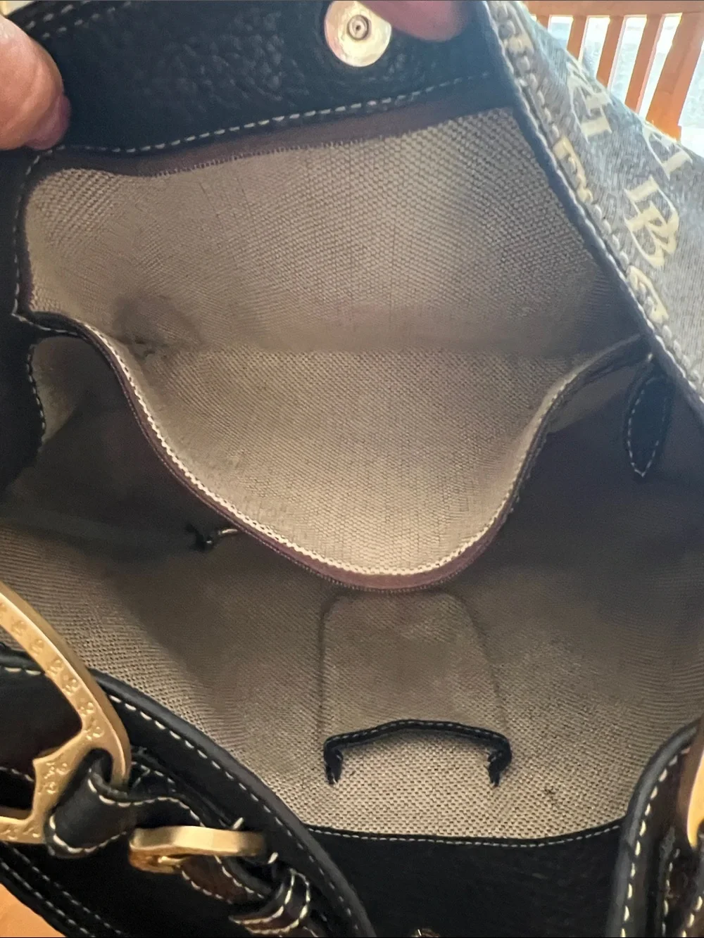 Dooney & Bourke Black and White Monogram Messenger Bag